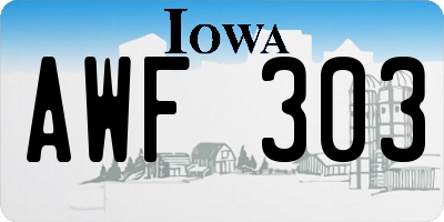 IA license plate AWF303