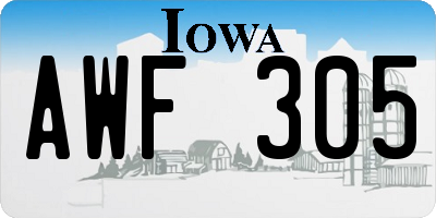 IA license plate AWF305