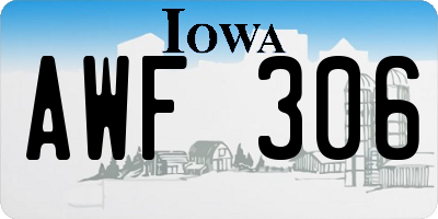 IA license plate AWF306