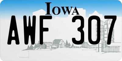 IA license plate AWF307