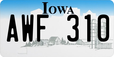 IA license plate AWF310