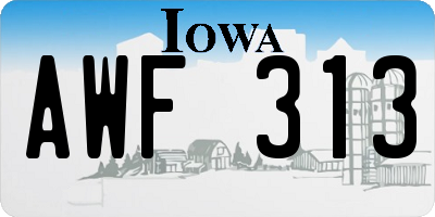 IA license plate AWF313