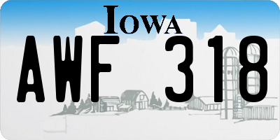IA license plate AWF318