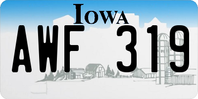 IA license plate AWF319