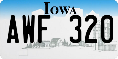 IA license plate AWF320