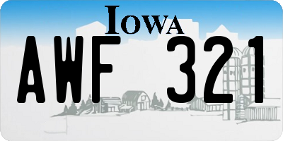 IA license plate AWF321