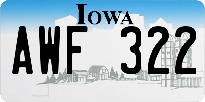 IA license plate AWF322