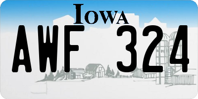 IA license plate AWF324