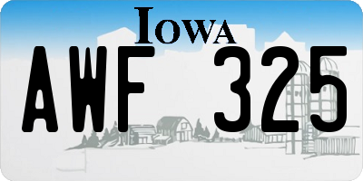 IA license plate AWF325
