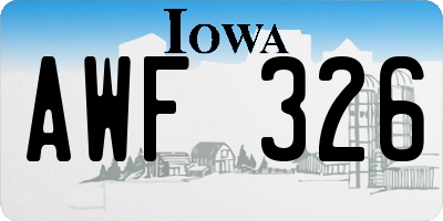 IA license plate AWF326