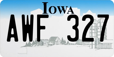 IA license plate AWF327