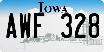IA license plate AWF328
