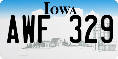 IA license plate AWF329