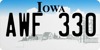 IA license plate AWF330