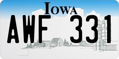 IA license plate AWF331