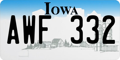 IA license plate AWF332