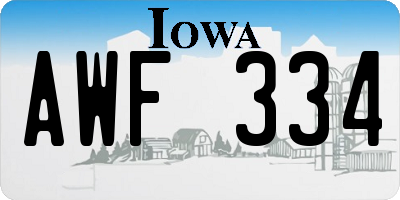 IA license plate AWF334