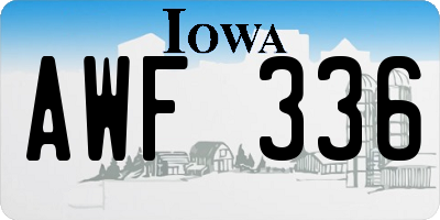 IA license plate AWF336