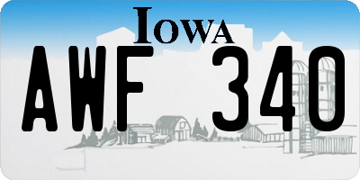 IA license plate AWF340