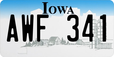 IA license plate AWF341