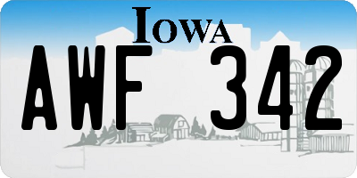 IA license plate AWF342