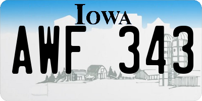 IA license plate AWF343