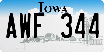 IA license plate AWF344