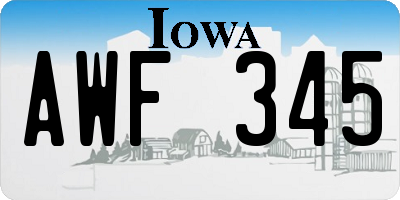 IA license plate AWF345
