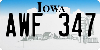 IA license plate AWF347