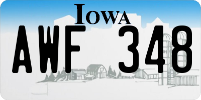 IA license plate AWF348