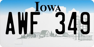 IA license plate AWF349