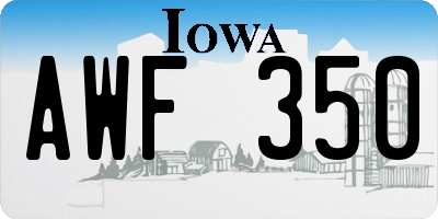 IA license plate AWF350