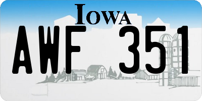 IA license plate AWF351