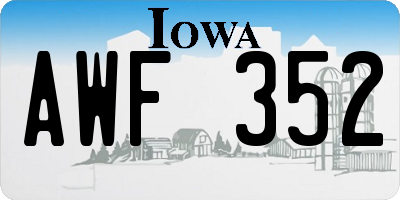 IA license plate AWF352