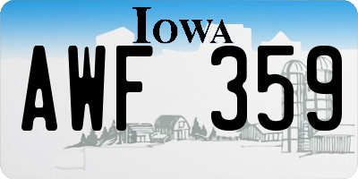 IA license plate AWF359