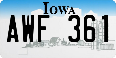 IA license plate AWF361