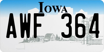 IA license plate AWF364