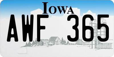 IA license plate AWF365