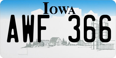 IA license plate AWF366