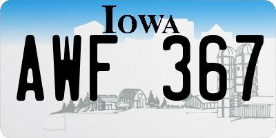 IA license plate AWF367