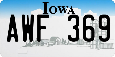 IA license plate AWF369