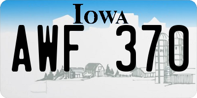 IA license plate AWF370