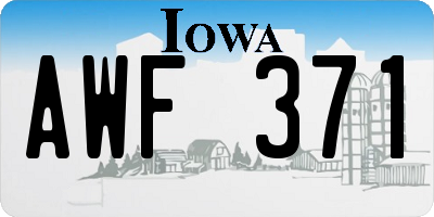 IA license plate AWF371