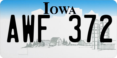 IA license plate AWF372
