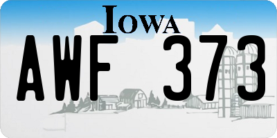 IA license plate AWF373