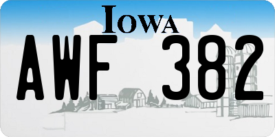 IA license plate AWF382