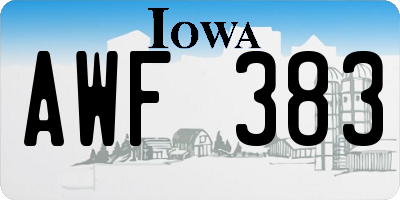 IA license plate AWF383
