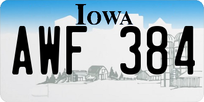 IA license plate AWF384