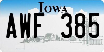IA license plate AWF385
