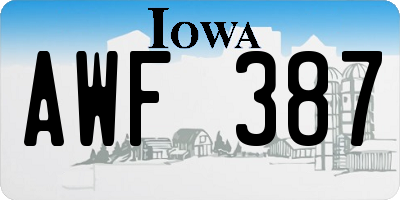 IA license plate AWF387